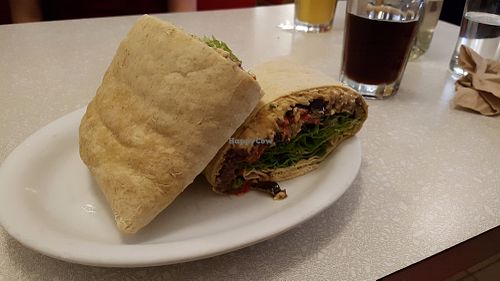 Hummus sandwich at Aux Vivres - St Laurent in Montreal