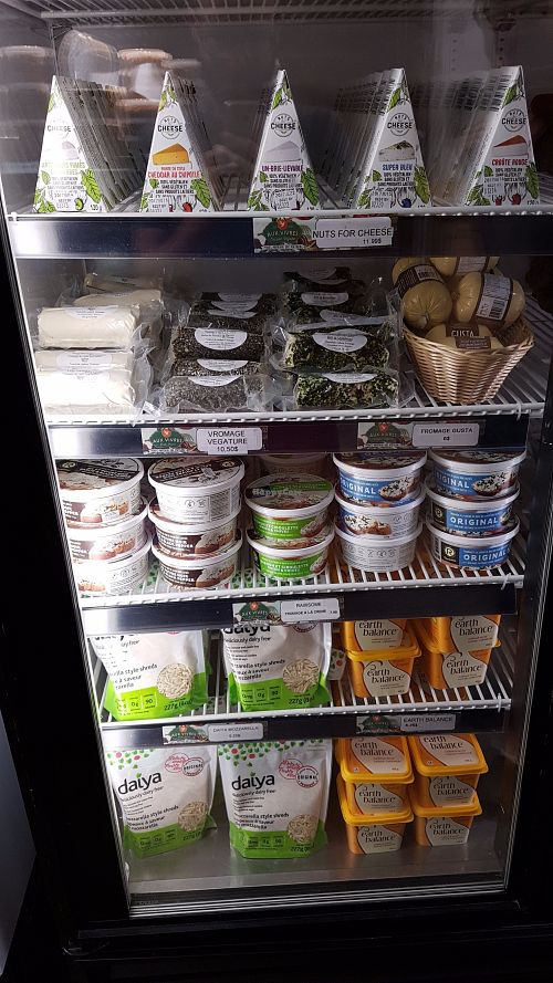 Take-away fridges at Aux Vivres - St Laurent in Montreal