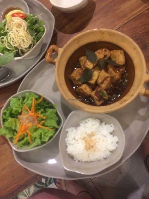 Lemongrass tofu at Vegan Zone in Hoi An