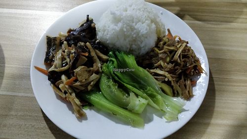 Yu xiang rou si or mock meat at Sù Yuán Jiā in Fuzhou