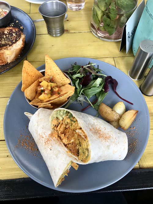Vegan burrito at WokeCup Cafe in Dublin