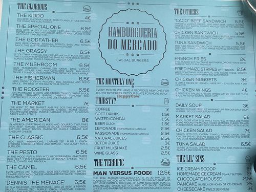 menu July 2019 at Hamburgueria do Mercado in Funchal
