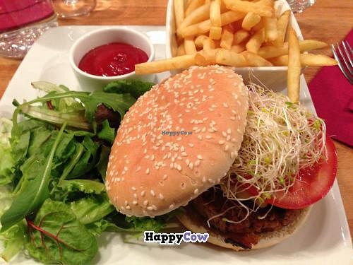 Burger and Fries at Veget'Halles in Paris