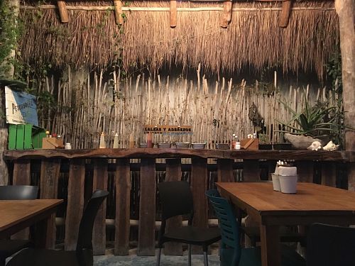 Sauces bar at Barba Negra in Holbox