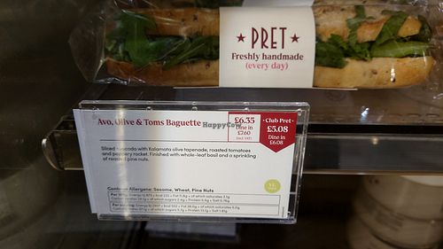 Avo, olive & toms baguette at EDI - Pret a Manger - G13 in Edinburgh