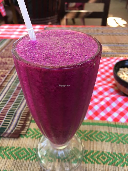 Dragonfruit, lime and mint juice at The Moon - Old Bagan in Bagan