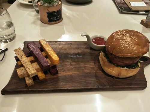 Beetroot croquette burger at BMS Organics - Nanjing West in Shanghai