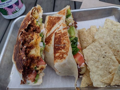 Sorry, started eating one before I took the picture.  🤣 at Leguminati Vegan Eatery in Orlando