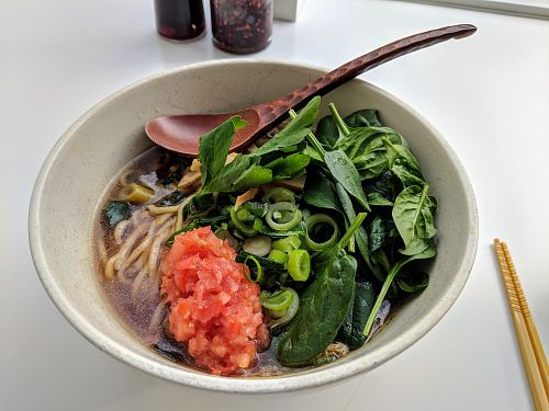 Vegan ramen at Susuru Ramen & Gyoza in Newcastle