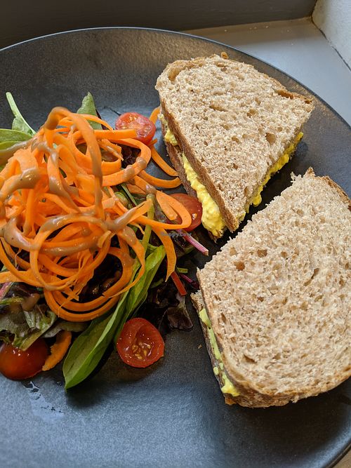eggless mayo sandwich at The Sinful Vegan in Jersey