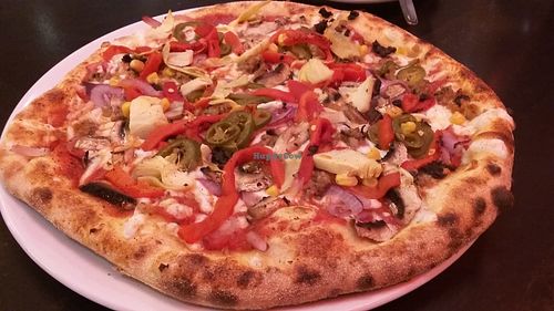 Vegan pizza at Pizza Punks in Newcastle Upon Tyne