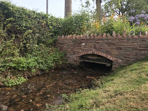 Lovely stream running alongside the cafe at The Foxy Bean in Taunton