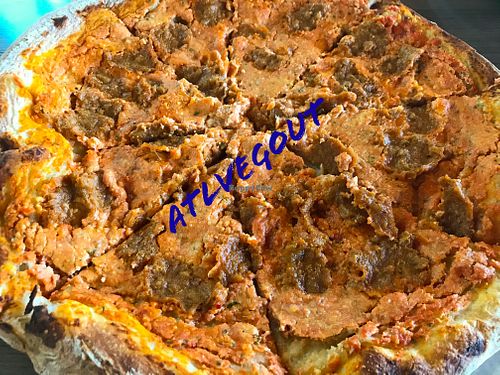 “Meat” pizza at Firepit in Atlanta