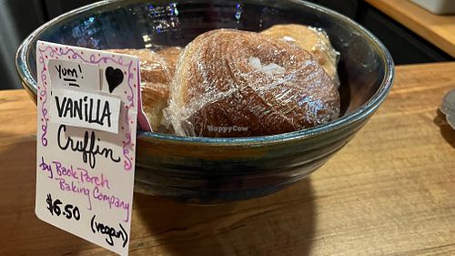Vegan vanilla cruffin at Allgood Coffee in Weaverville