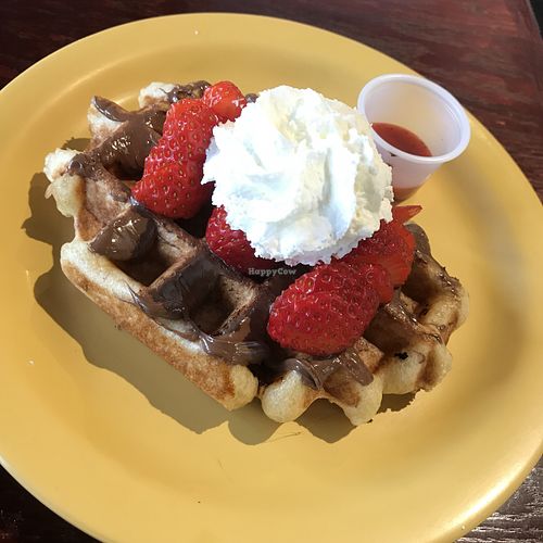 Nutella and strawberry waffle : ) at Waffle Me Up in Boise