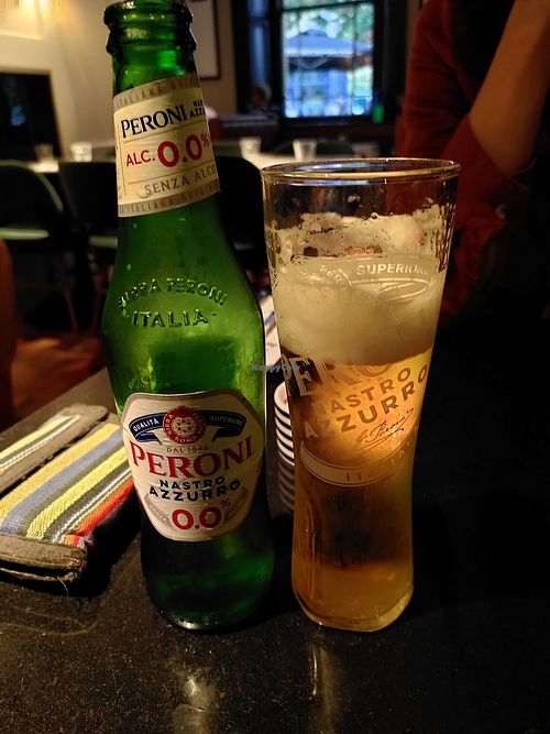 Non alcoholic Peroni (September 2022) at Pizza Express in Ilkley