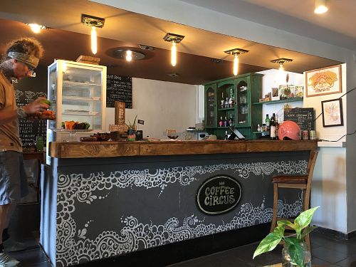 zen atmosphere inside the shop  at Coffee Circus in Bugibba