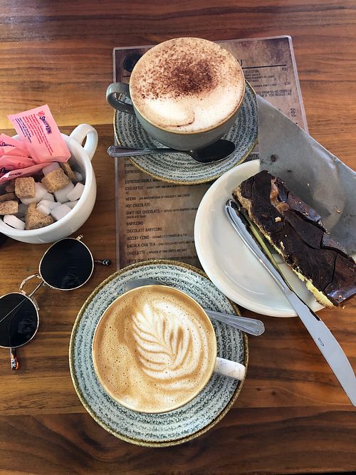Oat milk coffees and vegan gf shortbread  at Coffee & Drift in Lymington