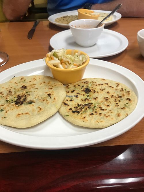 Spinach and zucchini papusa   at Fernanda's Salvadorian in Cathedral City