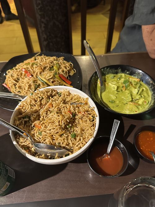 Curry, Rice and noodles  at Flower Drum in Chennai