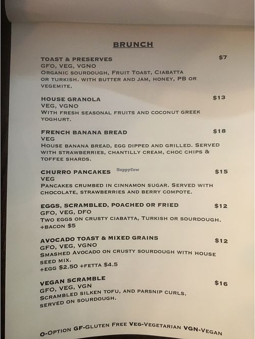 Menu at Just a Little Cafe in Kalgoorlie