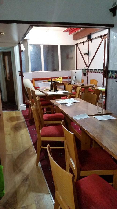 Shared dining hall at EA Hotel in Blackpool