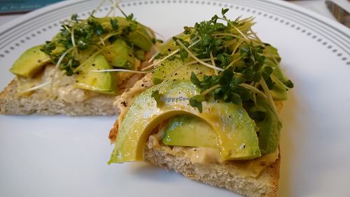 Avocado & houmous on toast at Bijou B&B in Weston-super-mare