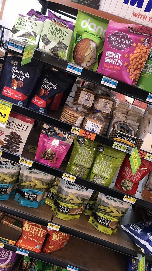 a few vegan snacks at Gardiner Market in Gardiner