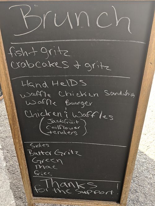 Brunch menu board at Lindiana's Southern Vegan Kitchen - Maybe closed in Houston