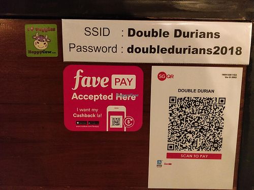 free wifi is available at Double Durian - Lavender in Central Singapore