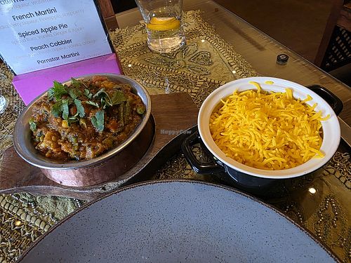 Vegetable curry with rice. at Aangan Restaurant in Cupar