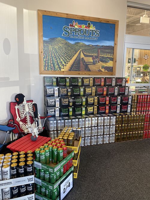 Siiiiiicccck Liquid Death Display 🥰  at Sprouts Farmers Market - Crow Canyon Pl in San Ramon