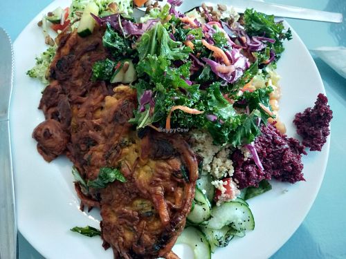 Pakoras & salad at The Grove Veggie Kitchen in Limerick