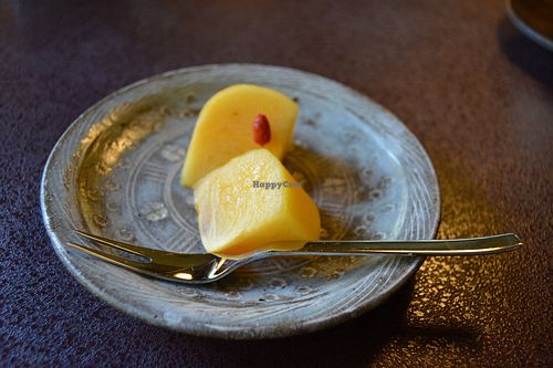 Perfect persimmon is the close to a wonderful meal at Hachinoki in Kamakura