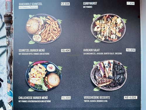 menu at Apple & Eve in Hamburg