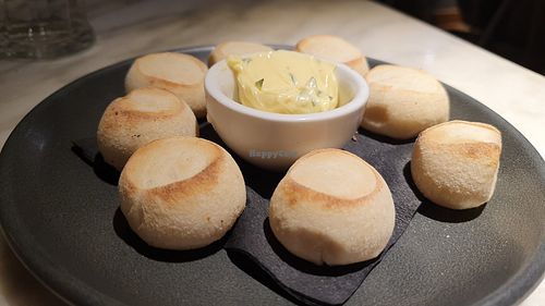 Vegan dough balls with garlic and parsley spread at Pizza Express in Petersfield