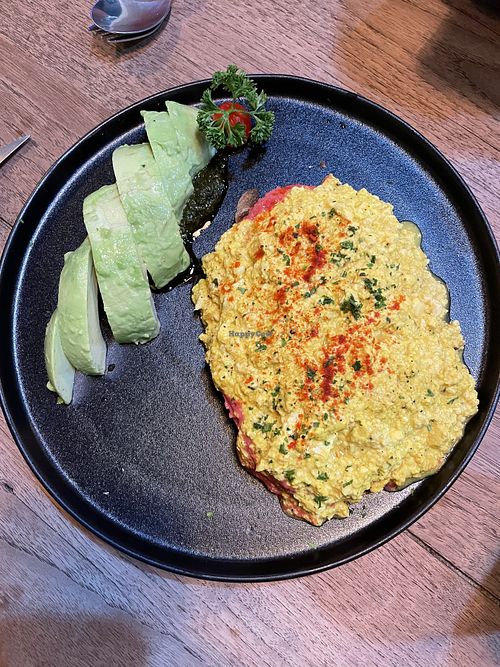 Scrambled tofu in sourdough   at The Vegan Table in Phuket