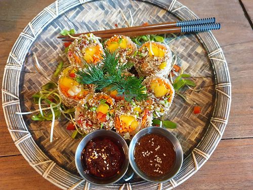 Rice paper rolls at The Vegan Table in Phuket