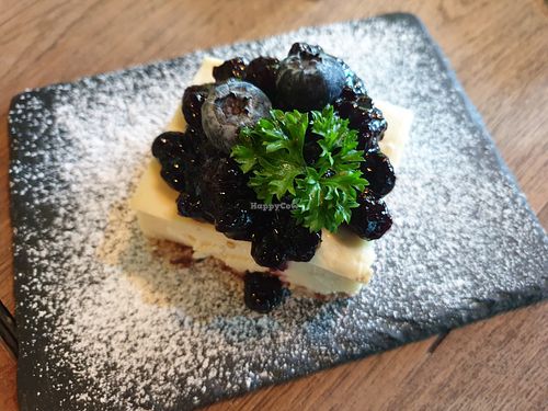 Cheeze cake with blueberries at The Vegan Table in Phuket