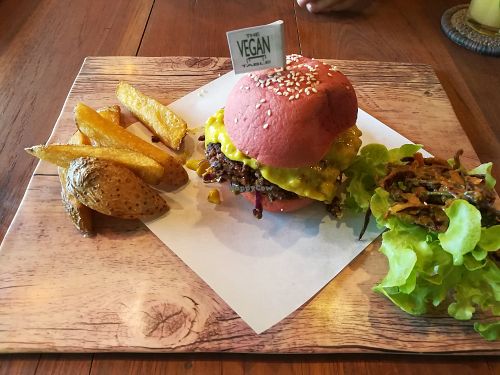 Spicy burger at The Vegan Table in Phuket