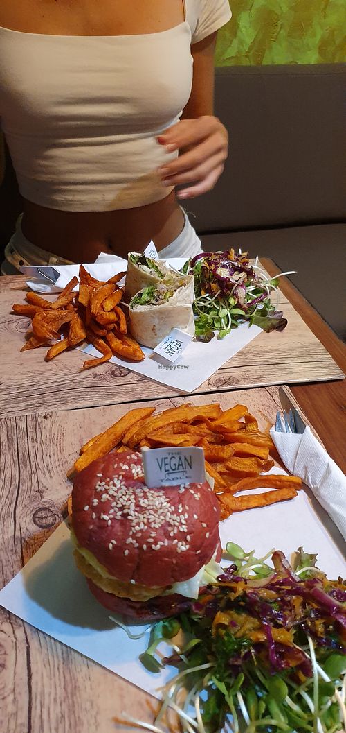 Vegan burger and wrap at The Vegan Table at The Vegan Table in Phuket