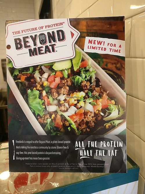 Beyond Meat served there at Freebirds World Burrito in Nashville