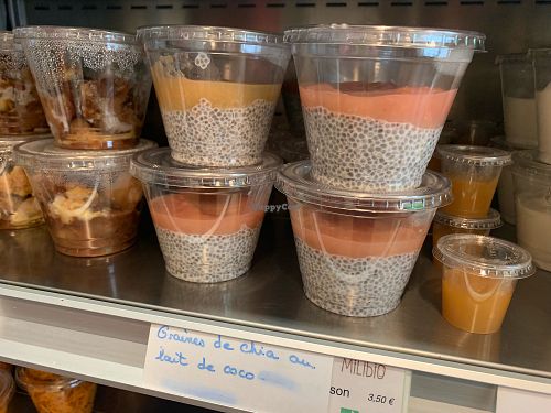 Coconut chia pudding, vegan  at MILIBIO in Paris