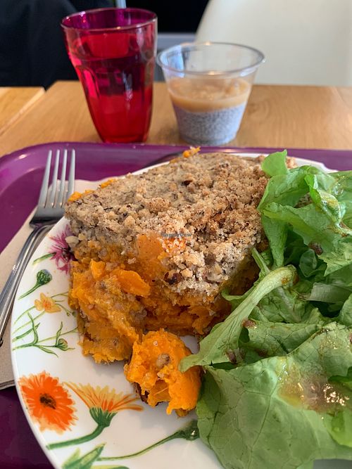 Sweet potatoes crumble  at MILIBIO in Paris