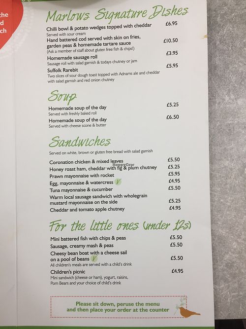 Menu page  at The Kitchen in Bury St Edmunds