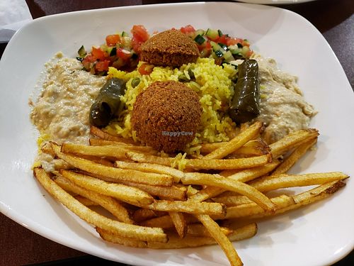 vegetarian combo -sub fries for tabbouleh at Odeh's Mediterranean Restaurant in Elko