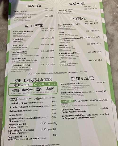 Drinks  at Pizza Express in Solihull
