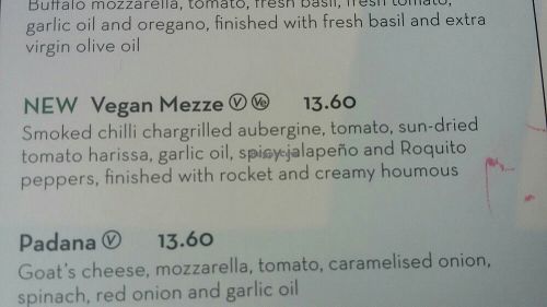 Vegan mezzo pizza at Pizza Express in Torquay