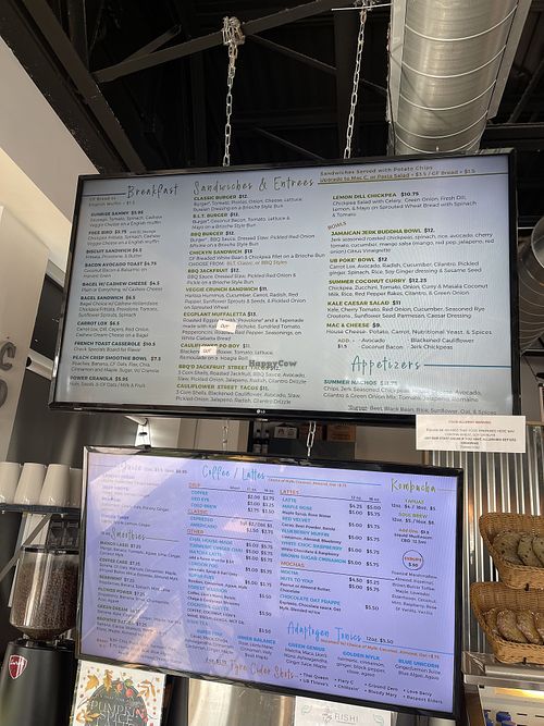 Menu boards   at Urban Beets Cafe & Juicery in Wauwatosa
