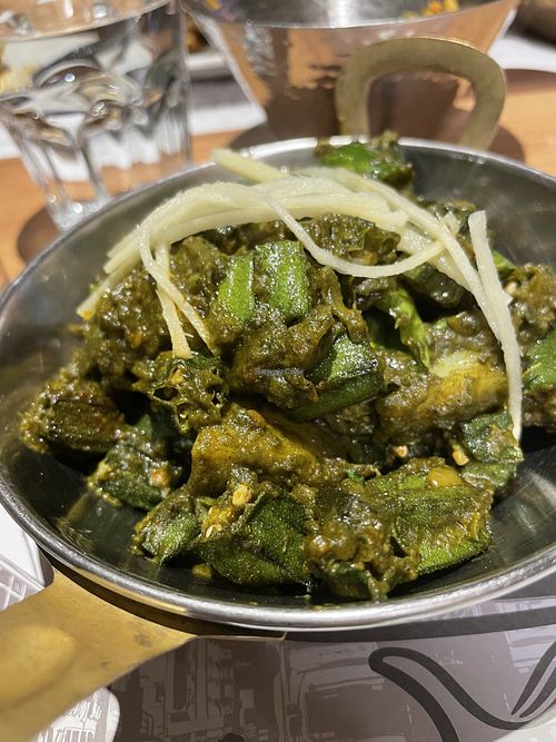 Bhindi in a spinach sauce😄  at Kailash Parbat in Kowloon